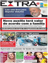 Capa do jornal Extra 09/03/2021