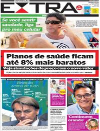 Capa do jornal Extra 09/07/2021