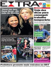 Capa do jornal Extra 09/11/2021