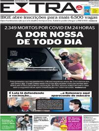 Capa do jornal Extra 11/03/2021