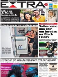 Capa do jornal Extra 11/11/2021