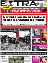 Capa do jornal Extra 11/12/2021