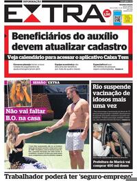 Capa do jornal Extra 12/03/2021