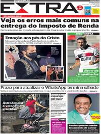 Capa do jornal Extra 12/05/2021
