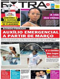 Capa do jornal Extra 13/02/2021