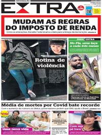 Capa do jornal Extra 13/04/2021