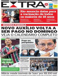 Capa do jornal Extra 13/05/2021