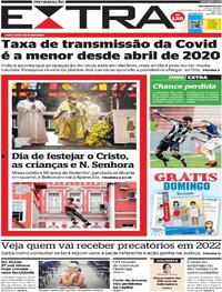 Capa do jornal Extra 13/10/2021