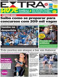 Capa do jornal Extra 13/12/2021