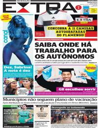 Capa do jornal Extra 14/02/2021