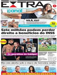 Capa do jornal Extra 14/03/2021