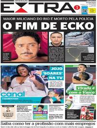 Capa do jornal Extra 14/06/2021