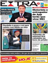 Capa do jornal Extra 14/08/2021