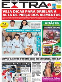 Capa do jornal Extra 15/08/2021