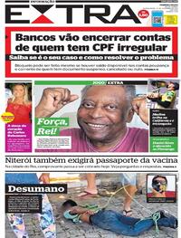 Capa do jornal Extra 15/09/2021