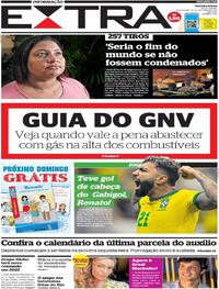 Capa do jornal Extra 15/10/2021