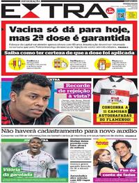 Capa do jornal Extra 16/02/2021