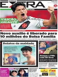 Capa do jornal Extra 16/04/2021