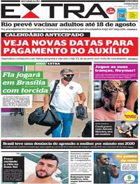 Capa do jornal Extra 16/07/2021
