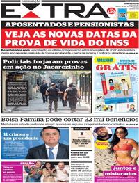 Capa do jornal Extra 16/10/2021