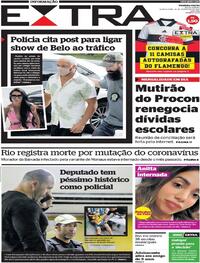 Capa do jornal Extra 18/02/2021