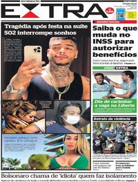 Capa do jornal Extra 18/05/2021