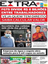 Capa do jornal Extra 18/08/2021