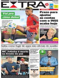 Capa do jornal Extra 19/11/2021