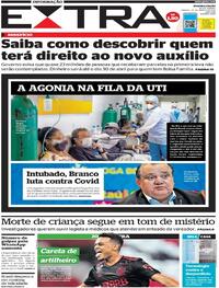 Capa do jornal Extra 20/03/2021