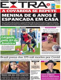 Capa do jornal Extra 20/04/2021