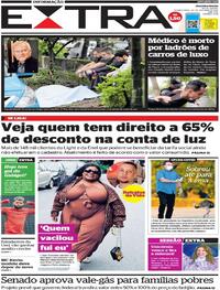 Capa do jornal Extra 20/10/2021