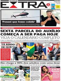 Capa do jornal Extra 21/09/2021