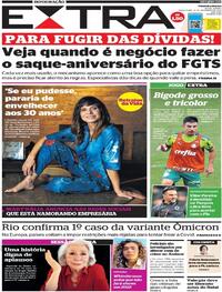 Capa do jornal Extra 21/12/2021