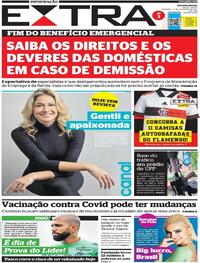 Capa do jornal Extra 22/02/2021