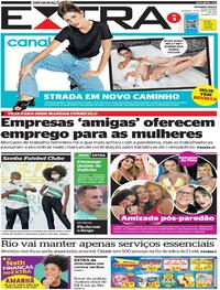 Capa do jornal Extra 22/03/2021