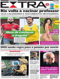 Capa do jornal Extra 22/05/2021