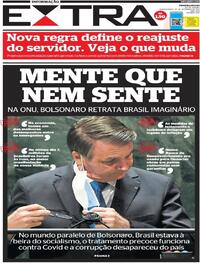 Capa do jornal Extra 22/09/2021