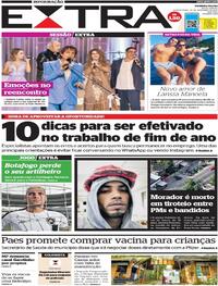 Capa do jornal Extra 22/12/2021