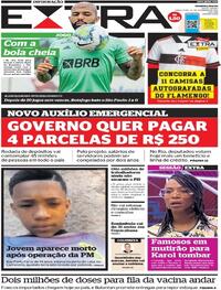 Capa do jornal Extra 23/02/2021