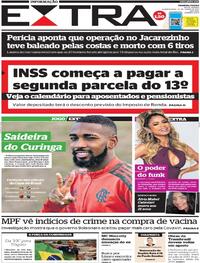 Capa do jornal Extra 23/06/2021