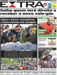 Capa do jornal Extra 23/11/2021
