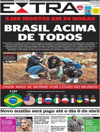 Capa do jornal Extra 24/03/2021