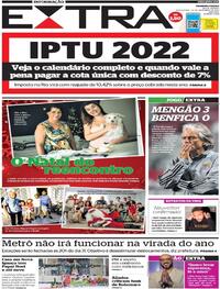 Capa do jornal Extra 24/12/2021
