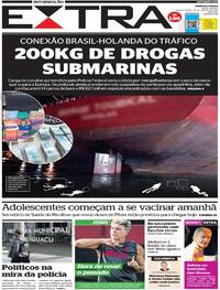 Capa do jornal Extra 25/08/2021
