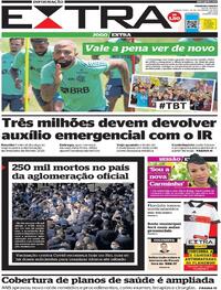 Capa do jornal Extra 26/02/2021