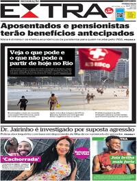Capa do jornal Extra 26/03/2021