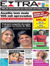 Capa do jornal Extra 26/06/2021