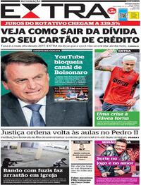 Capa do jornal Extra 26/10/2021