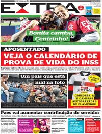 Capa do jornal Extra 27/02/2021