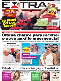 Capa do jornal Extra 27/05/2021